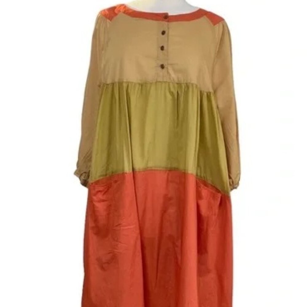 Gudrun Sjoden color block organic cotton dress L